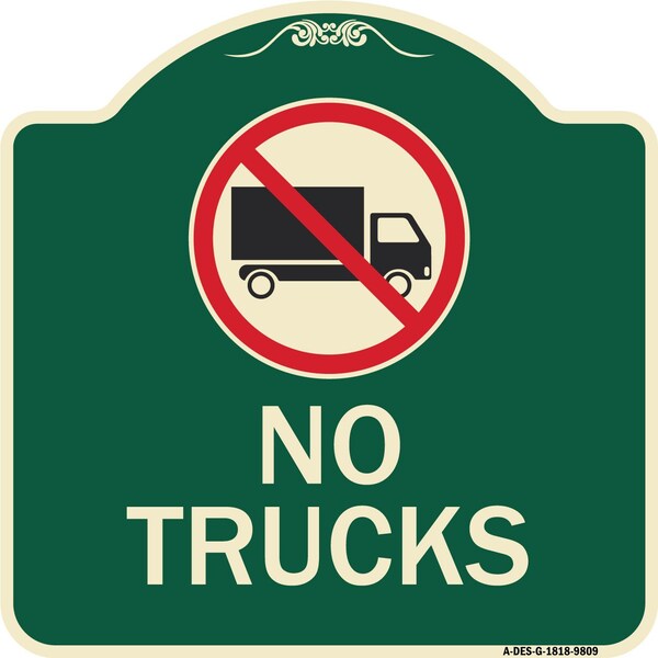 Designer Series-No Trucks With Graphic Green Heavy-Gauge Aluminum, 18" x 18", G-1818-9809